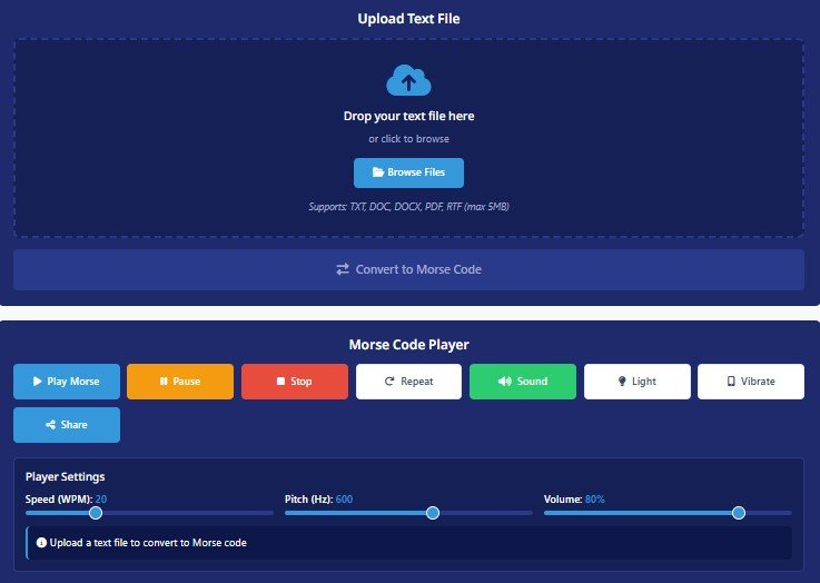 Text File to Morse - InMorseCode