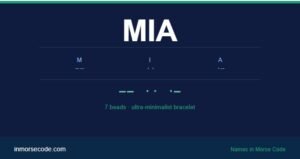 Mia in Morse code