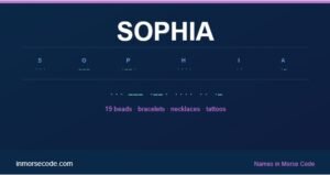 Sophia in Morse Code